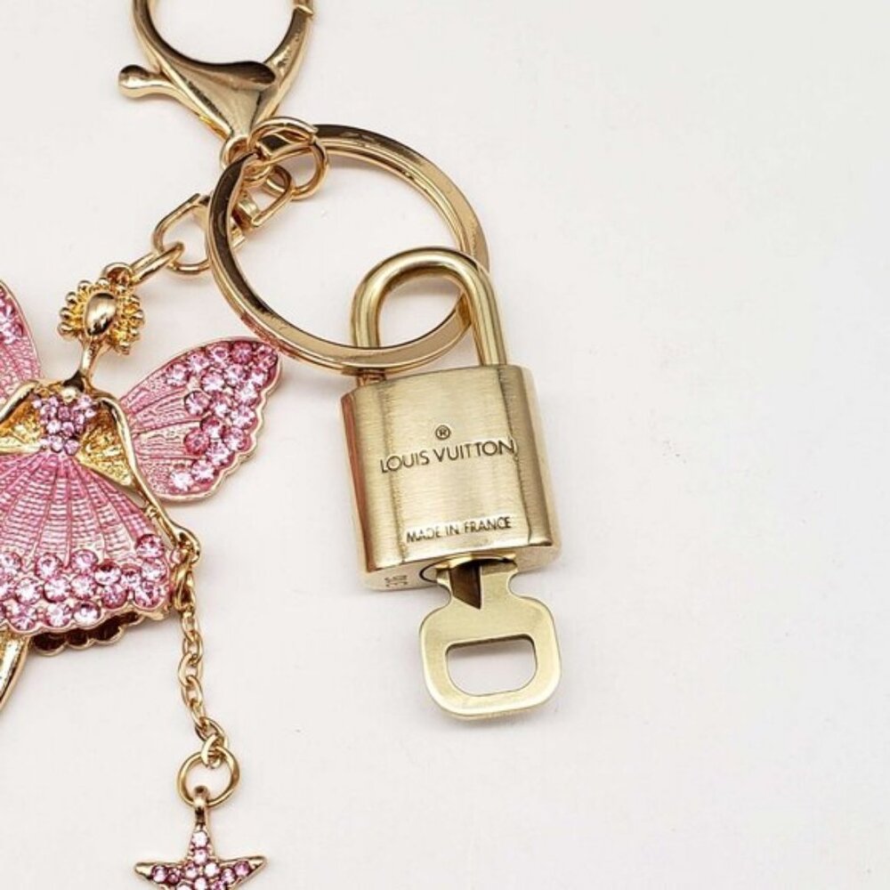Louis Vuitton Gold Padlock 🔒 Key Set Authentic LV w/ Unbranded Fairy Keychain - Picture 5 of 6
